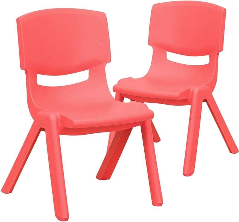 Stackable Kids' School Chairs Vibrant Red Molded Seat