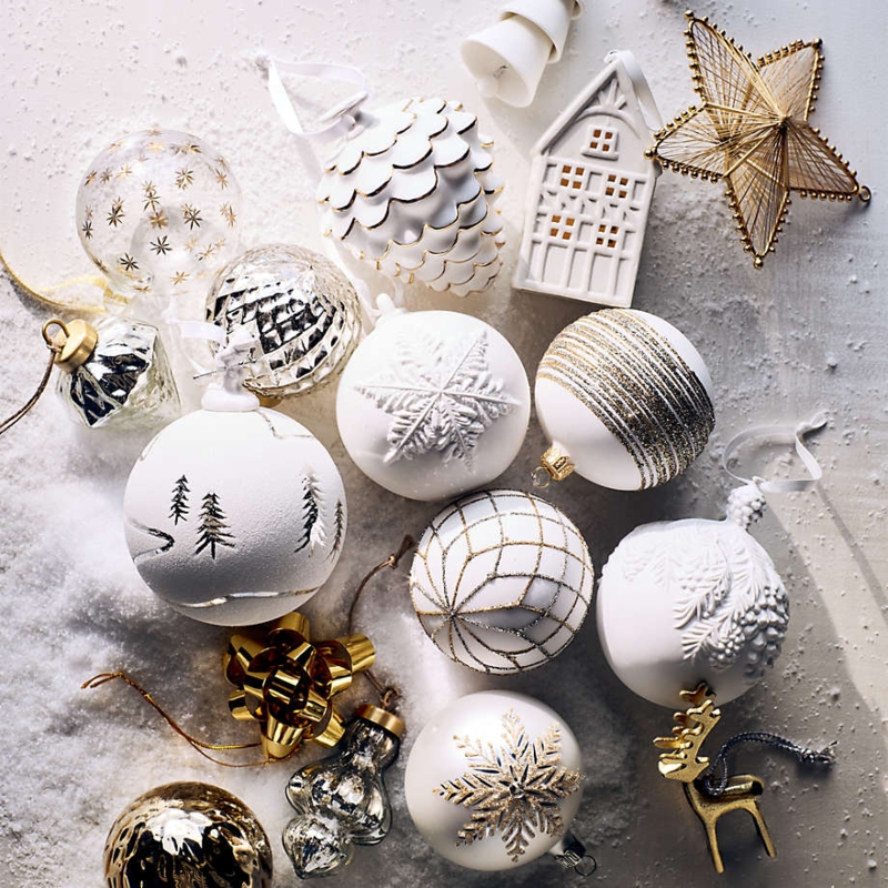 Storefront Shape Christmas Ornament Matte White Ceramic