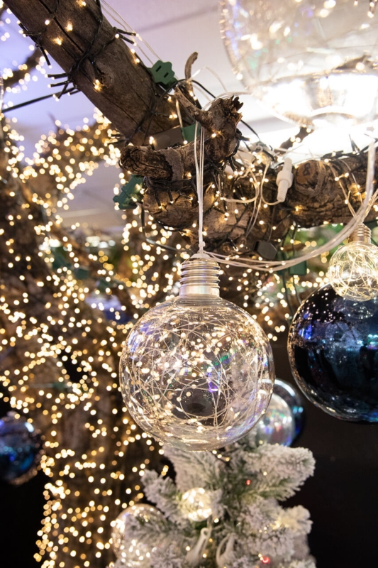 String Lights Warm LED Clear Oversized Orbs Festive Mantle Decor