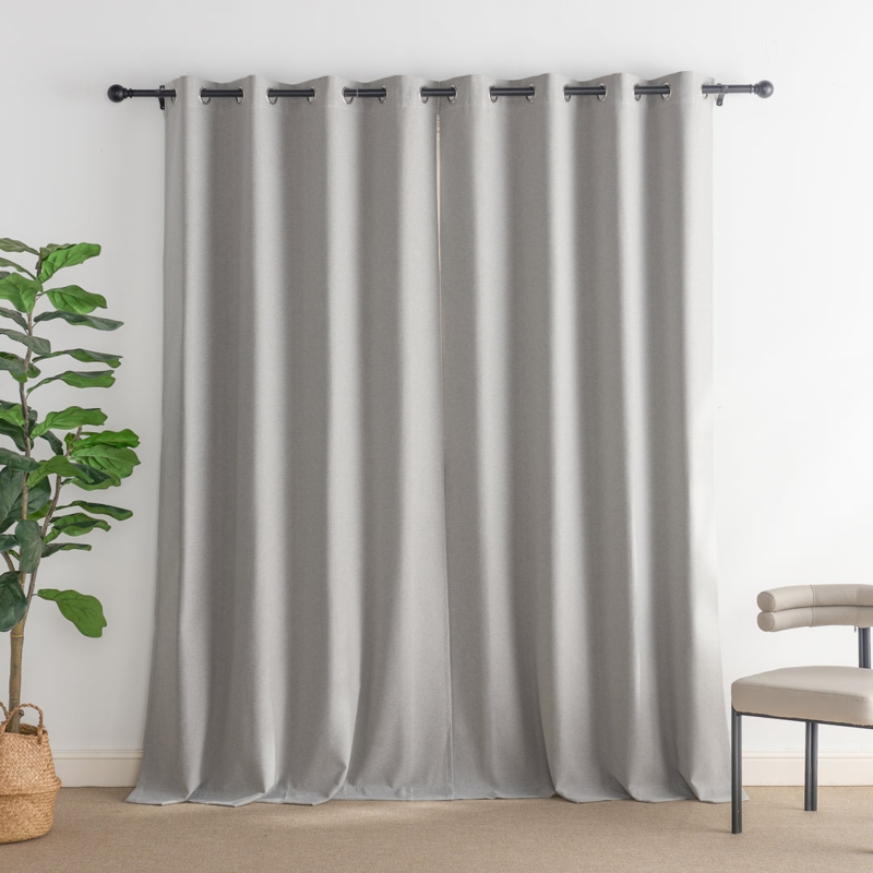Teal Linen Blackout Curtains, Grommet Top, Heavy Weight, Moody Style