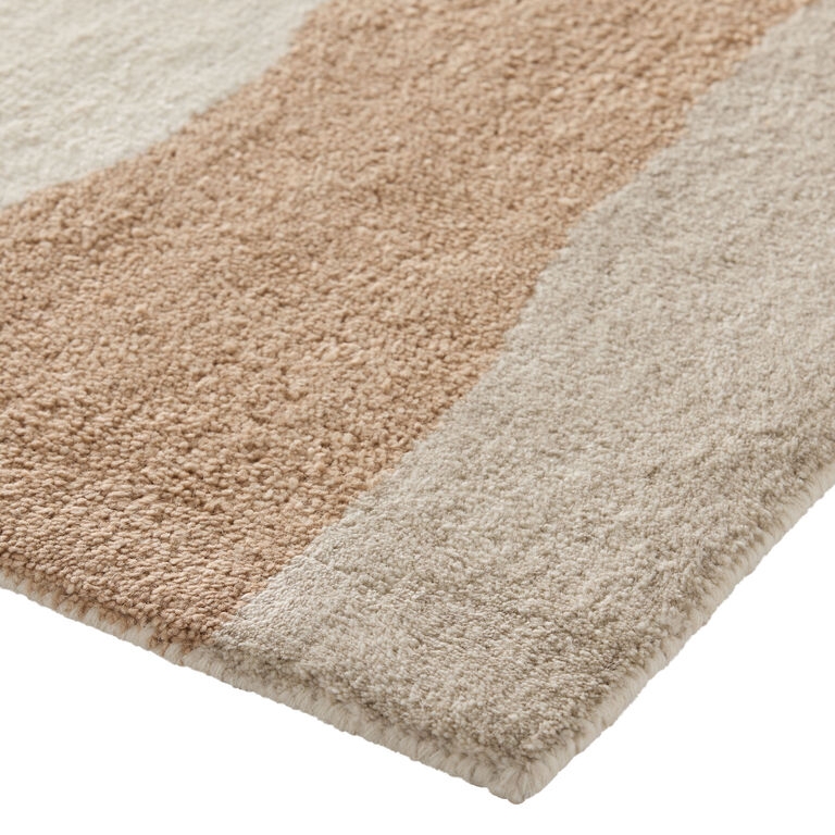 Terracotta Area Rug Abstract Tufted High-Low Pile Bohemian