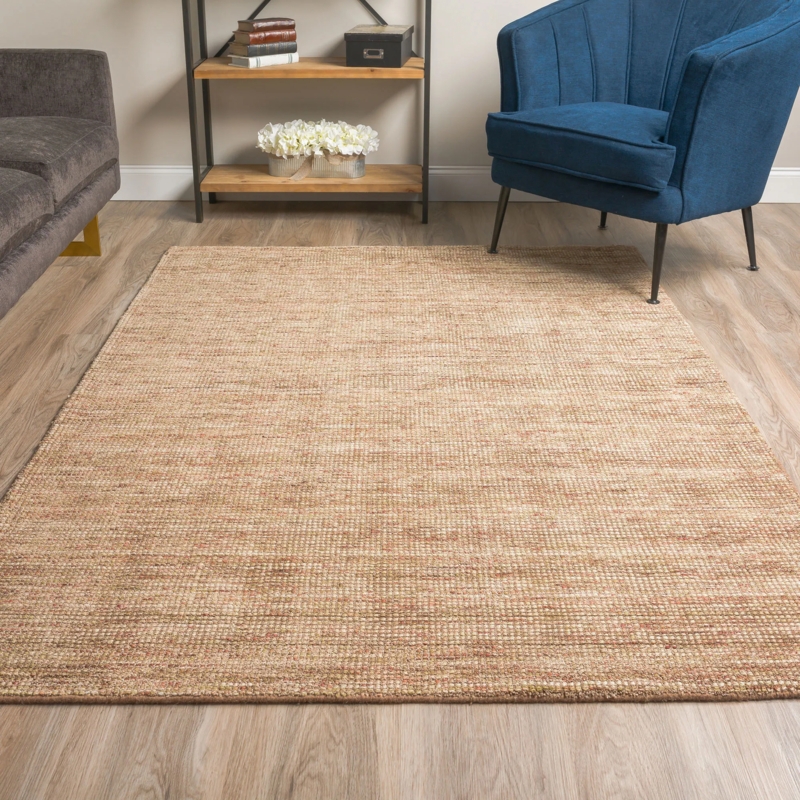 Textured Wool Blend Area Rug with Raised Geometric Trellis