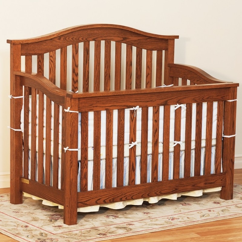 Timeless Mission Baby Crib Design with Arched Back Headboard