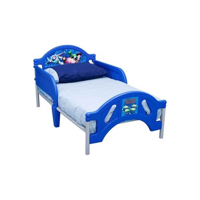 Toddler Bed White Finish Guardrails Low Profile Simple Design