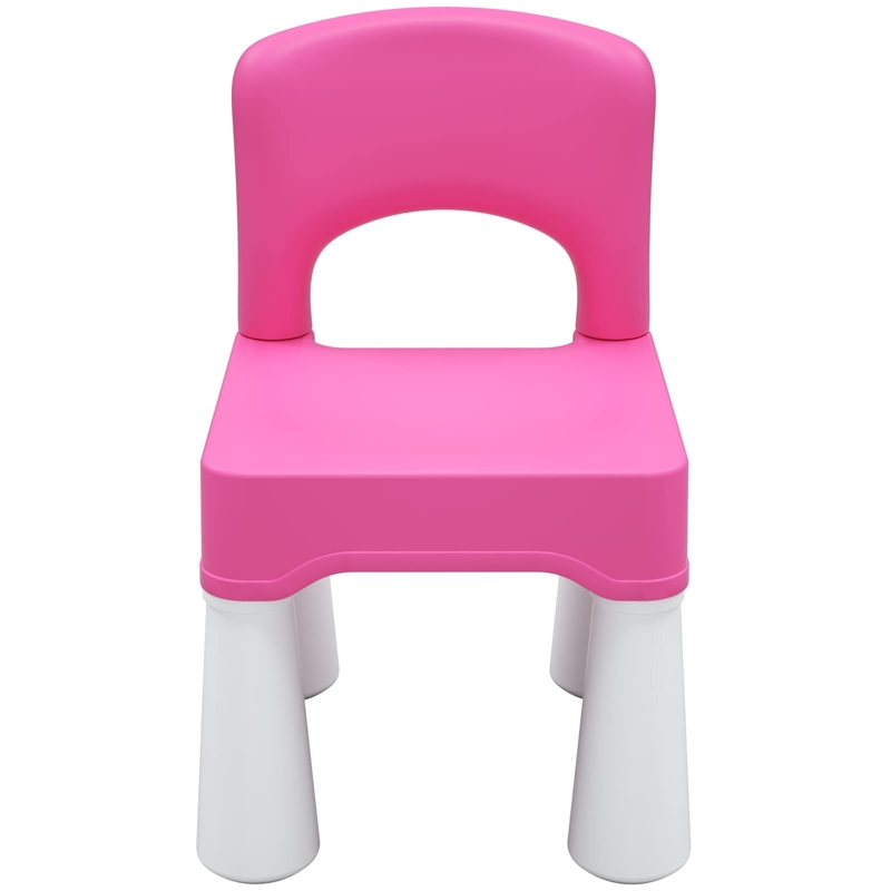 Toddler Chair Pastel Pink Molded Plastic Curved Back Playroom Seating