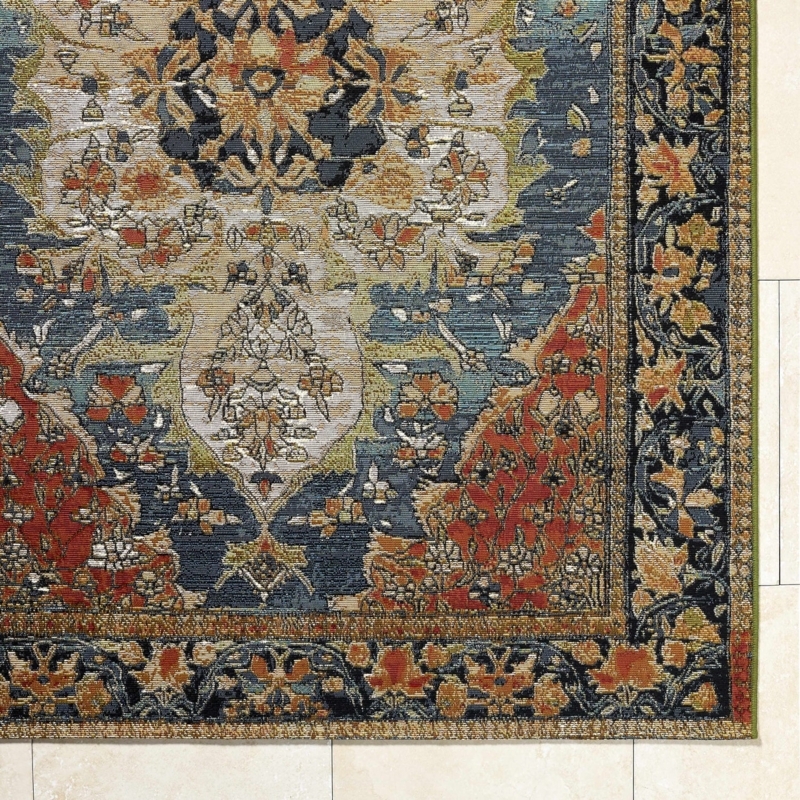 Traditional Area Rug Sage Green Floral Medallion Vintage Inspired