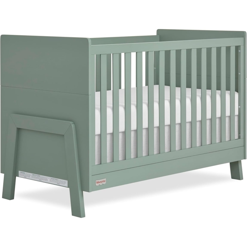 Traditional Convertible Crib in Chocolate Finish with Arched Headboard
