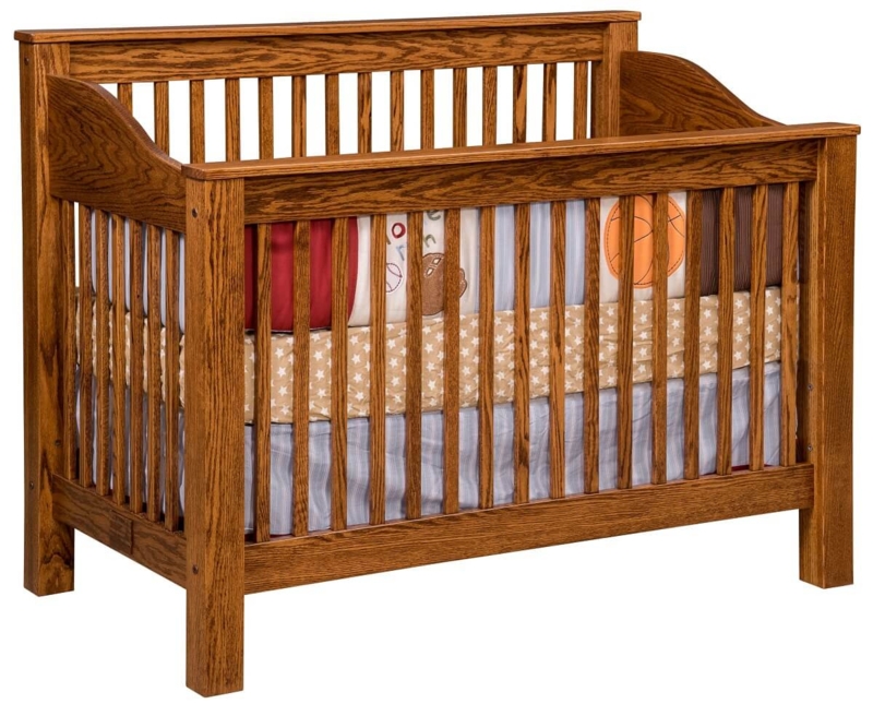 Traditional Wood Crib with Raised Panels and Solid Ends