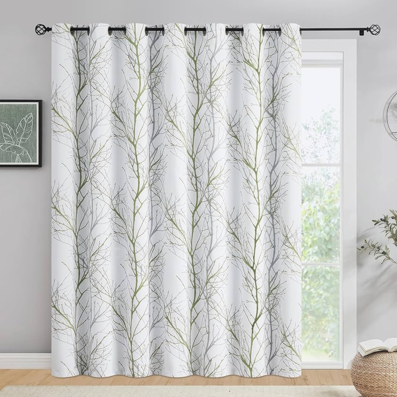 Tree Branch Pattern Curtains Botanical Print Blackout Grommet
