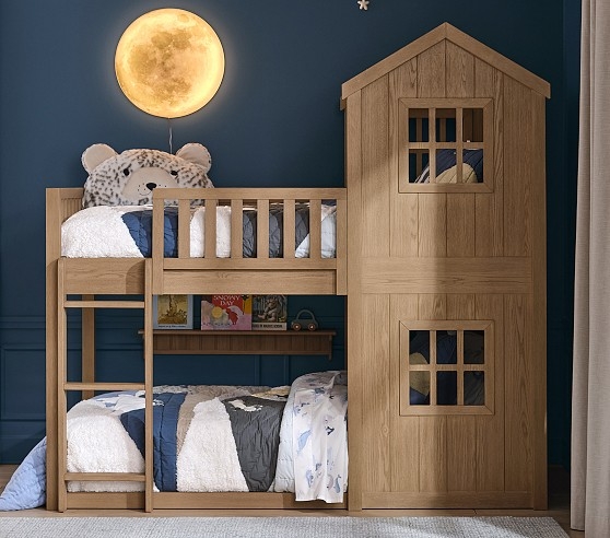 Treehouse Bunk Bed White Low Profile Scandinavian Playful Design
