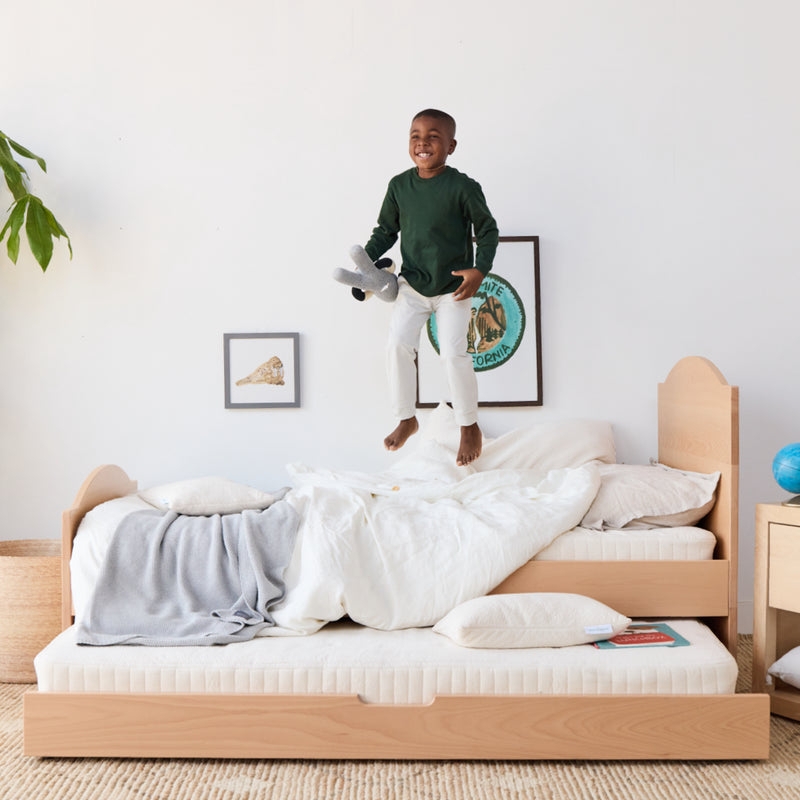 Trundle Bed with Beechwood Appearance - Low Profile Trundle Bed Design