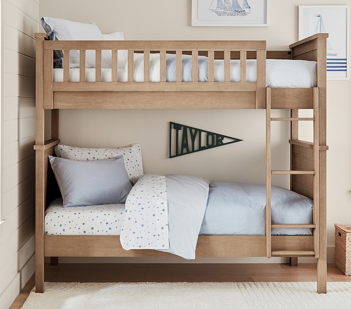 Twin Bunk Bed in Weathered Navy Finish for Coastal Rooms