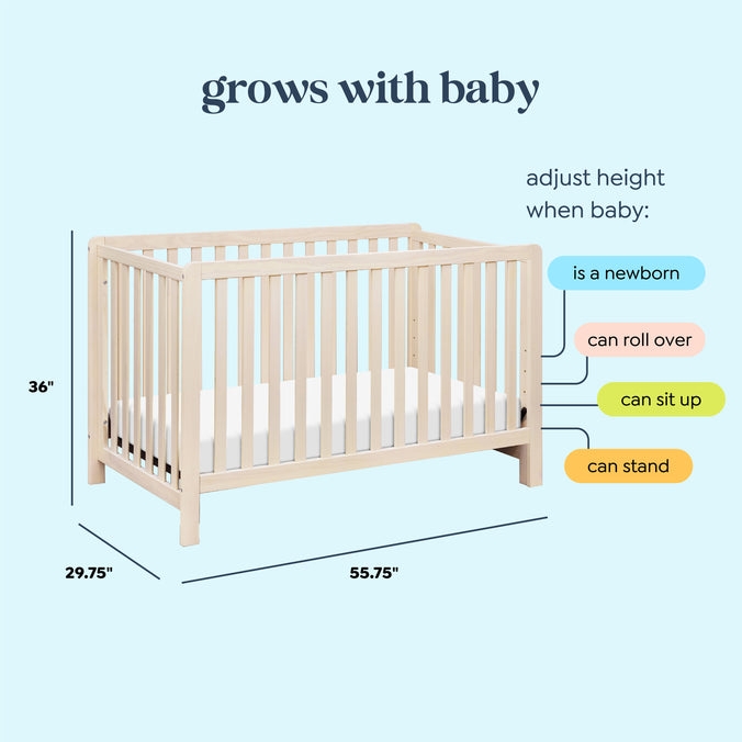 Two-Tone Grey & White Crib, Low Profile Silhouette