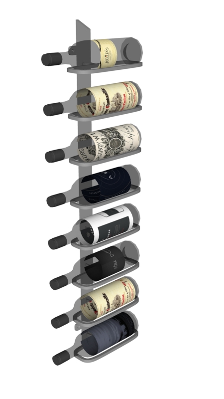 Vertical Black Metal Wine Rack Label Forward Slim Blade Profile