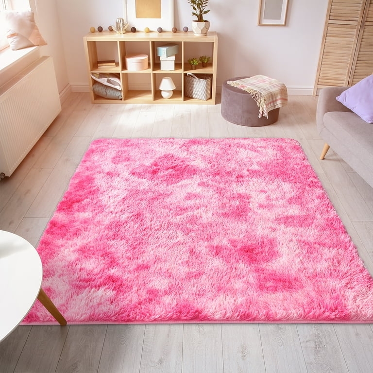 Vibrant Faux Fur Shag Area Rug Modern Glam Decor