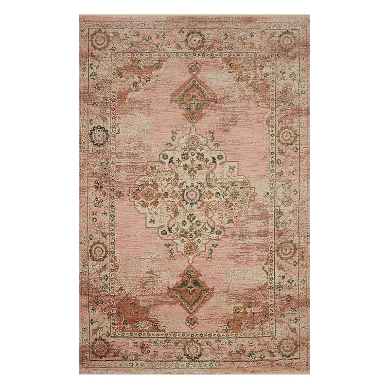 Vibrant Magenta Jeweled Medallion Area Rug Bohemian