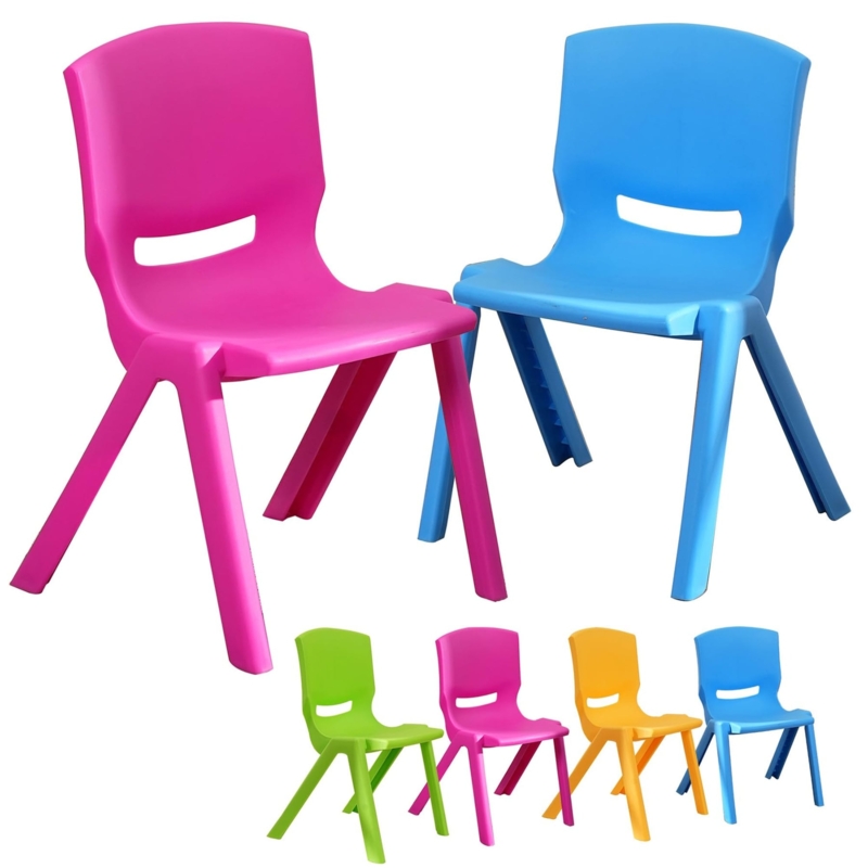 Vibrant Multi-Color Kids Chair Set Stackable Plastic Preschool Seating