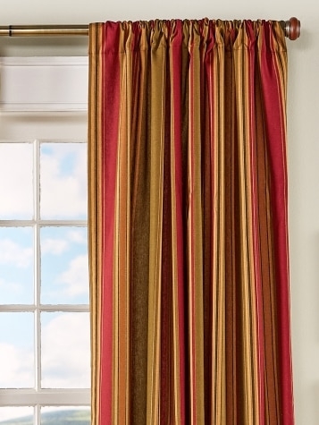 Vibrant Multi Colored Striped Curtains Rod Pocket Cottage Style