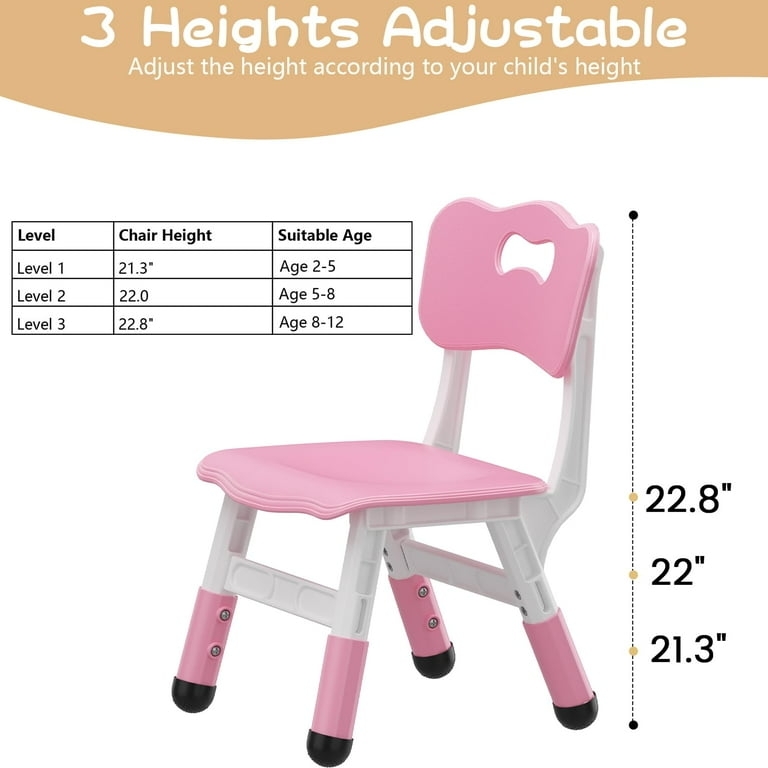 Vibrant Plastic Toddler Chairs Adjustable Height Set