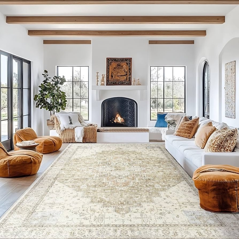 Vintage Inspired Persian Area Rug with Vintage Fade Pattern