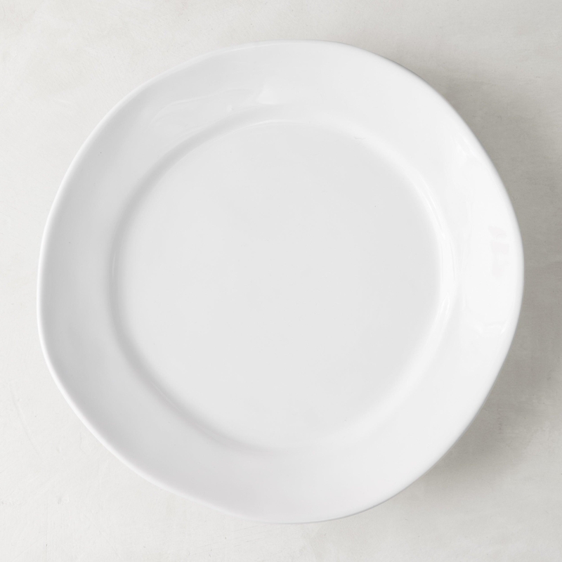 Wabi-Sabi Style Dinnerware Set, Matte Cream Plates with Organic Rim.