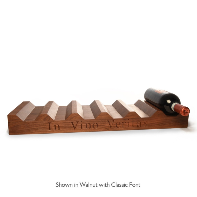 Wall-Mounted Wine Rack Minimalist Dark Walnut Horizontal 3-Bottle