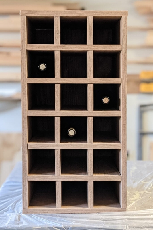 Wall-Mounted Wine Rack Vertical Plywood Construction Stemware