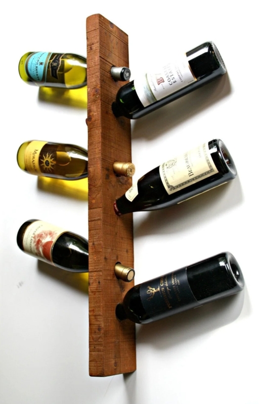 Wall Wine Rack with Custom Engraving and Horizontal Neck Holder