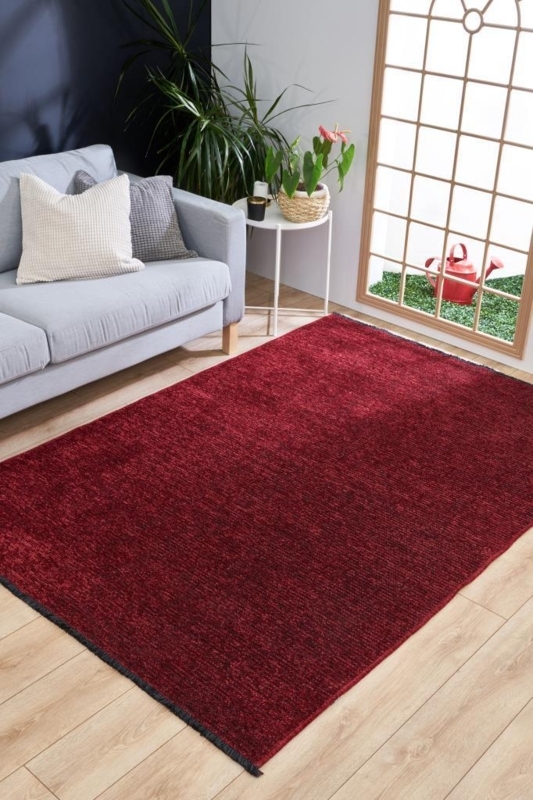 Washable Distressed Area Rug Faded Pattern Red Low Pile