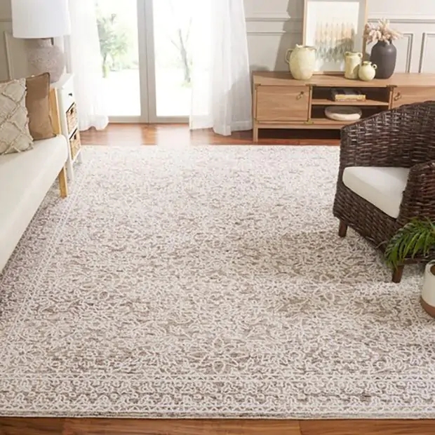 Weathered Geometric Area Rug Brown Modern Farmhouse Living Room Decor