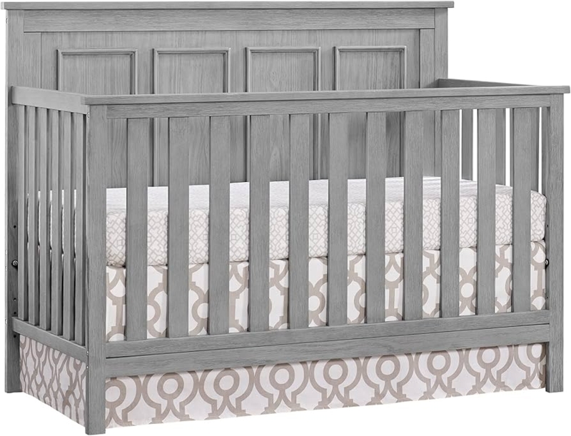 Weathered Wood Baby Crib Styling, Rustic Gray Finish