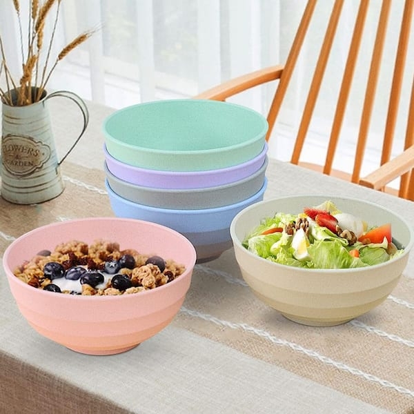 Wheat Straw Bowl Set, Speckled Pastel, Eco-Friendly Dining Style