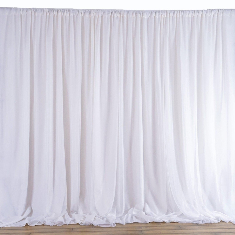 White Chiffon Sheer Curtains Soft Ethereal Draping Panels