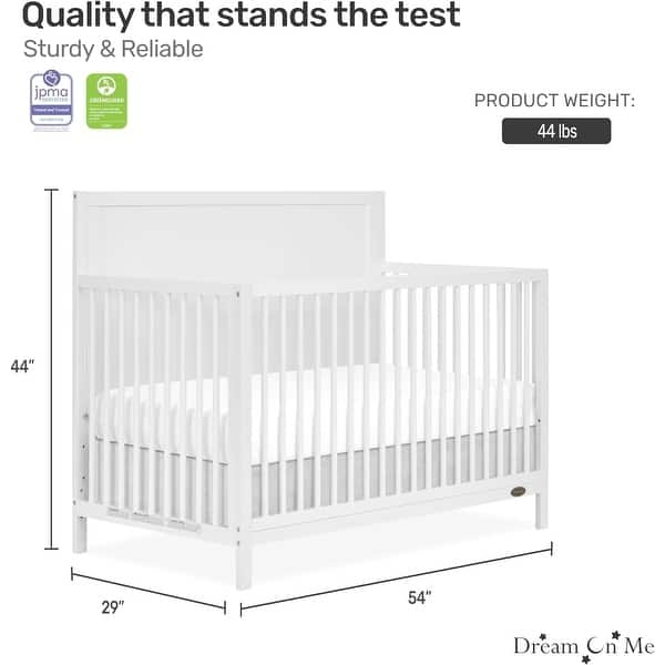 White Convertible Crib with Arched Headboard, Traditional Nursery