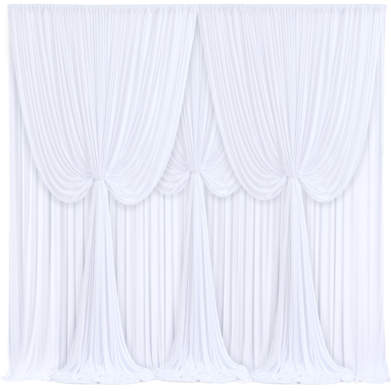White Sheer Backdrop Curtains for Outdoor Patio & Events