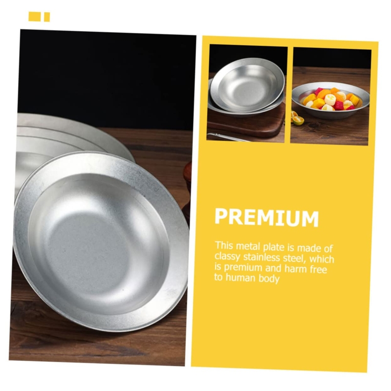 Wide Salad Bowl, Brushed Stainless Steel Basin, Industrial Modern Style
