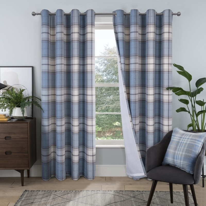 Window Curtains Bold Red Plaid Grommet Top Rustic Farmhouse