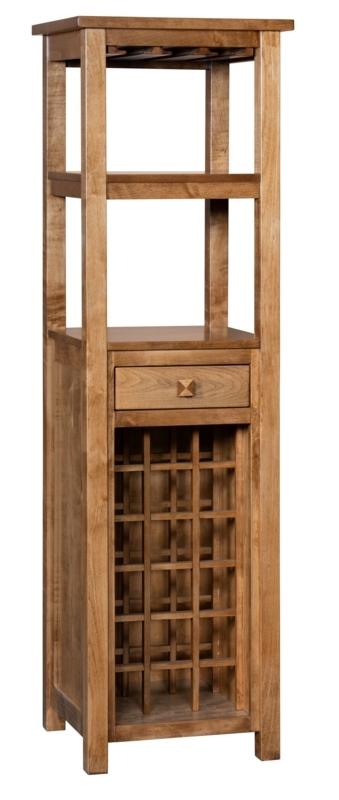 Wine Cabinet Tall Narrow Slim Footprint Pull Out Drawer