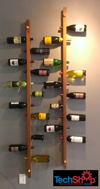 Wine Rack with Vertical Orientation, Slotted Neck Support, Space-Saving