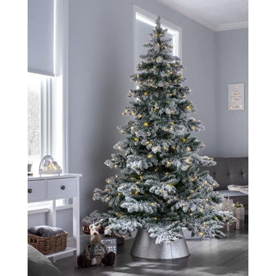 6ft Artificial Fir Christmas Tree with Full Silhouette and Metal Stand