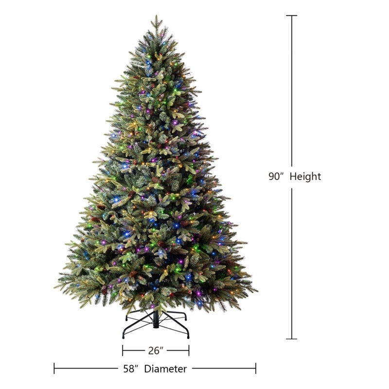 7.5 Ft Pre-lit Christmas Tree with Multicolor LED Lights