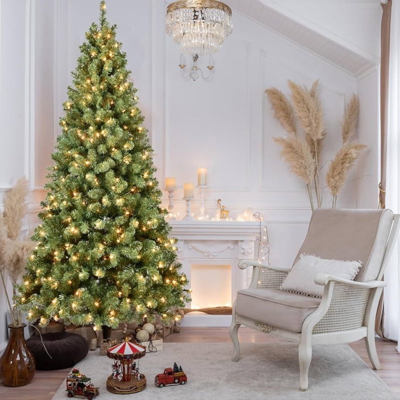 7ft Pre-lit Artificial Christmas Tree High Tip Count Dense