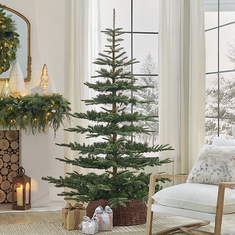 8ft Unlit Artificial Christmas Tree Alpine Fir Style Layered