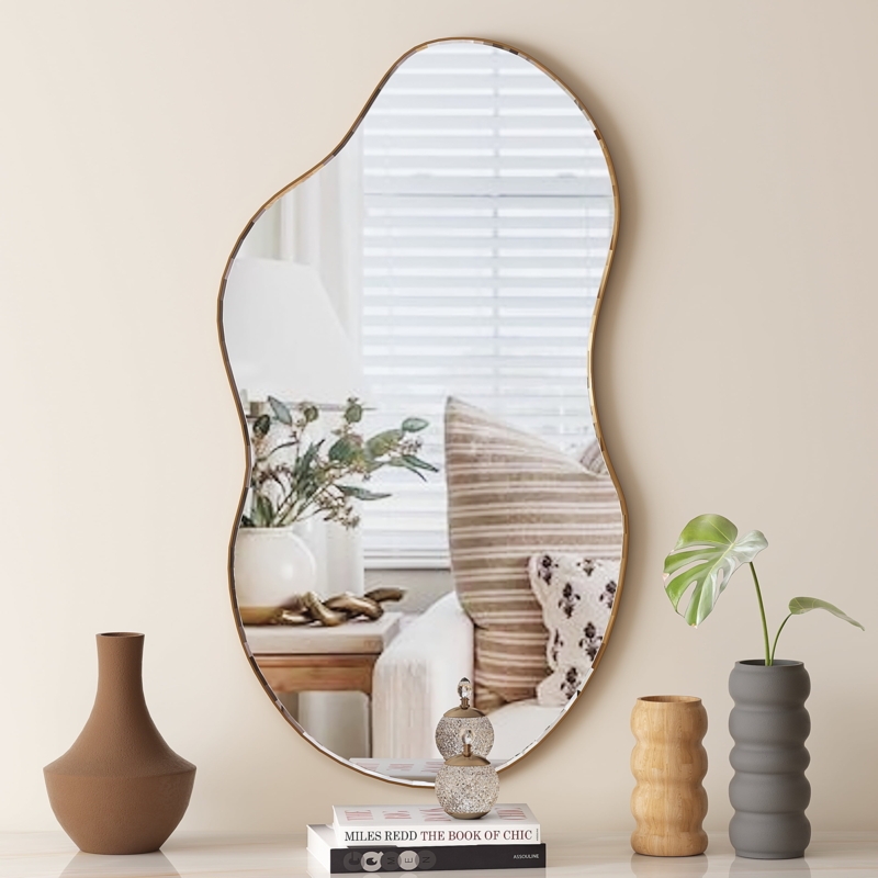 Accent Mirror Asymmetrical Cloud Like Silhouette Frameless