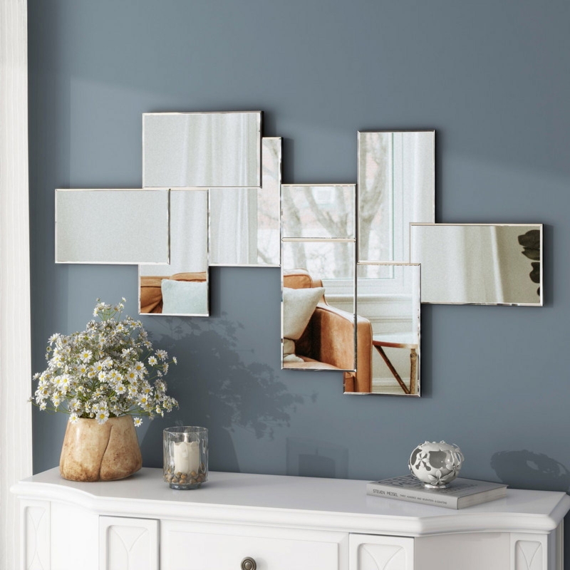Accent Mirror Asymmetrical Cluster Frameless Organic Silhouette