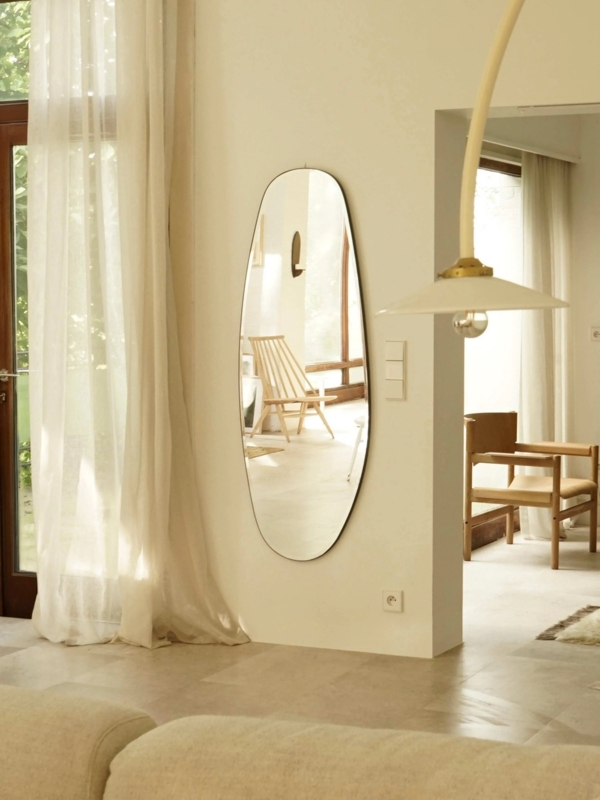 Accent Mirror Full Length Asymmetrical Liquid Shape Frameless