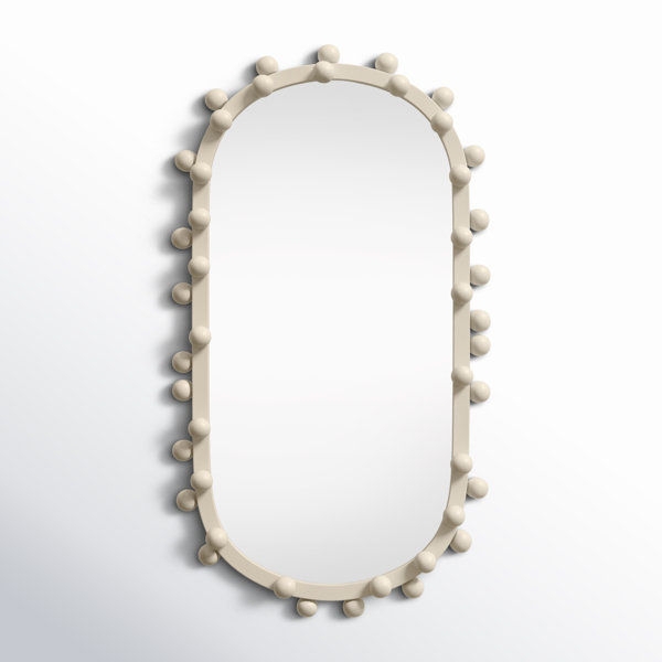 Accent Mirror: Organic Wavy Thick Beige Frame Trendy