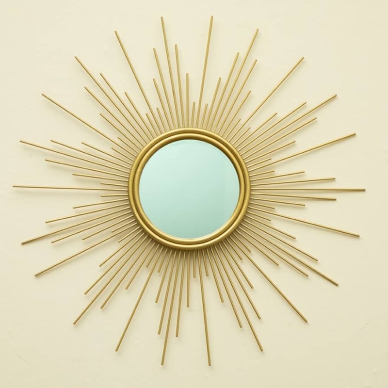 Accent Mirror Satin Metallic Tiered Rays boho style decor