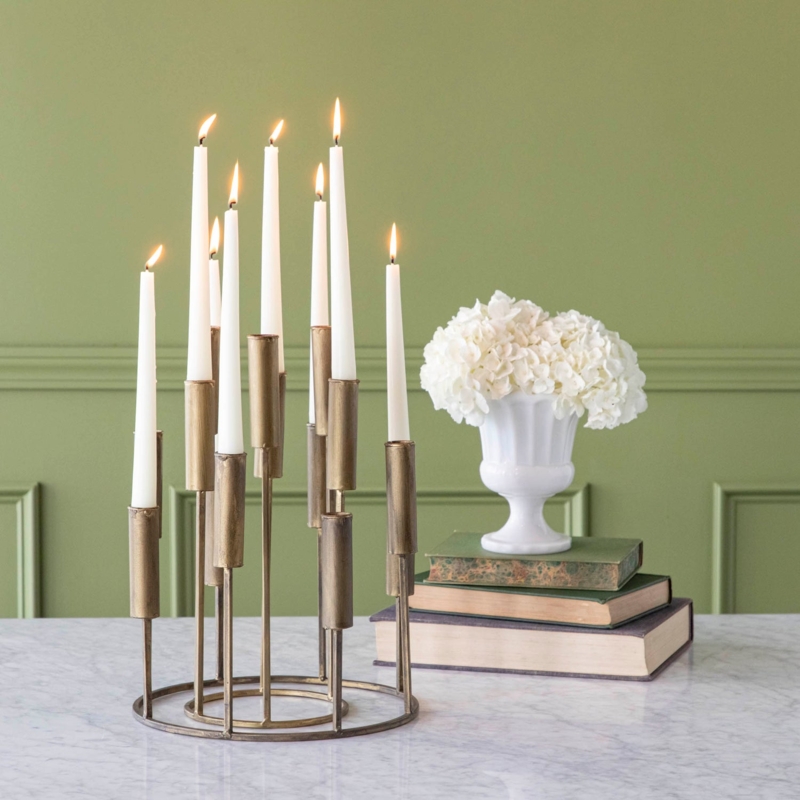 Adjustable Height Taper Candle Holder, Matte Black Iron Finish