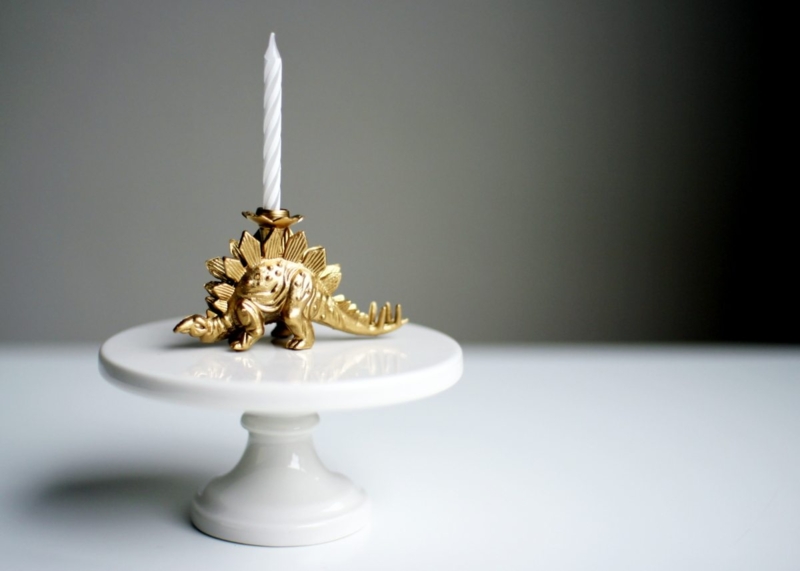 Animal Figurine Candle Holder Metallic Gold Neon Painted Accents DIY Decor